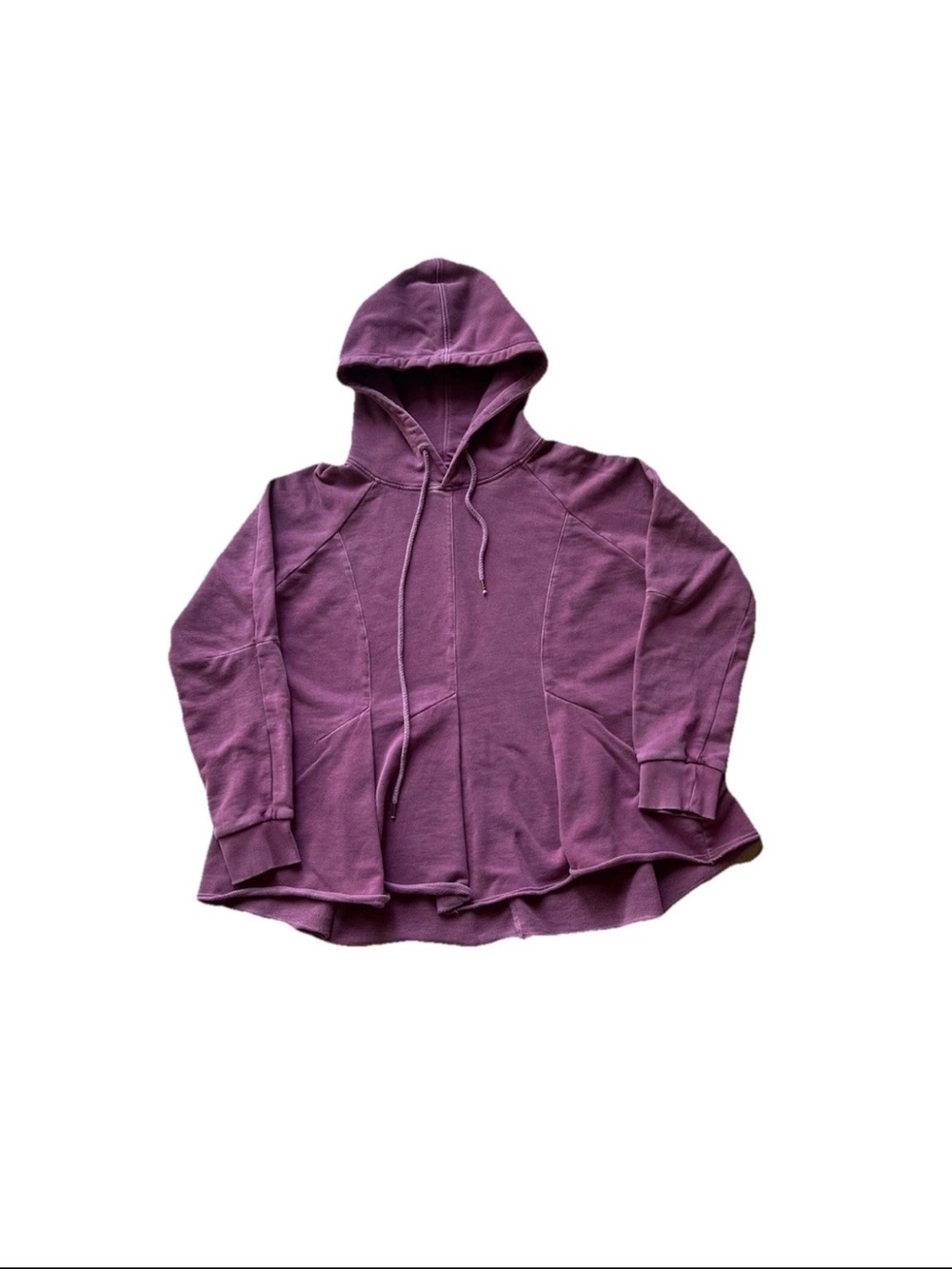 Anthropologie Pilcro Flynn Purple Pleated Pullover Hoodie Sweater Size Large